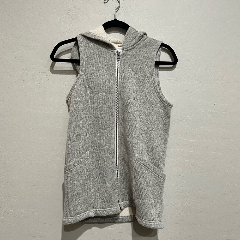 Columbia Country Air Full zip Hooded Sweater Vest in Gray/White, Size XS